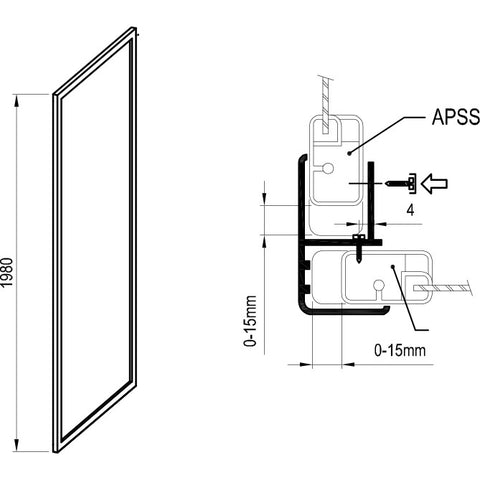 Ravak APSS-90 198 fix zuhanyfal fehér+Transparent üveg