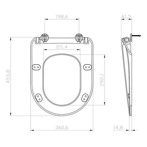 Ravak Uni Chrome Flat WC ülőke fekete