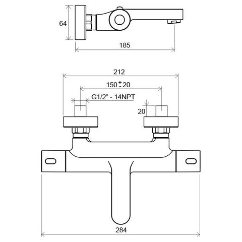 Ravak Termo TE kád csaptelep szett nélkül 150 mm 023.00