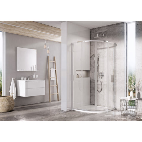 Ravak BLSCP4-90 krómhatású + Transparent íves kabin Blix Slim
