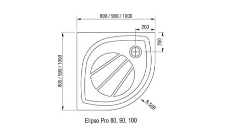 Ravak Elipso Pro zuhanytálca 80x80 fehér