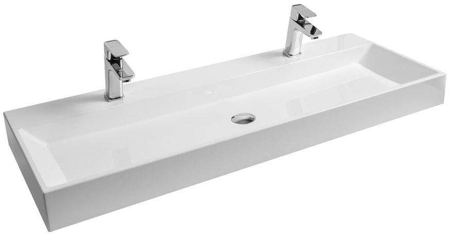 Ravak Natural mosdó 120x49 dupla fehér túlfolyó nélkül