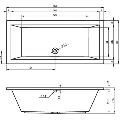 Riho Lusso fürdőkád 180x80 cm (BA9800500000000)