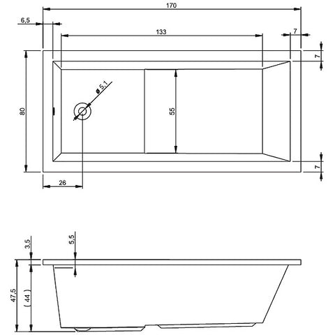 Riho Lusso Plus fürdőkád 170x80 cm (BA1200500000000)