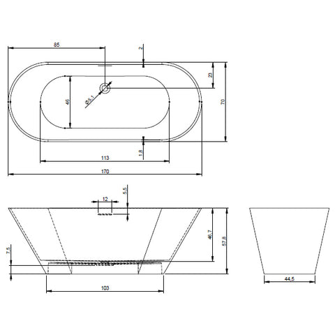 Riho Barcelona fürdőkád 170x70 cm (BS0500500000000)