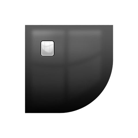 Riho Basel zuhanytálca 90x90 íves, szifonnal, fényes fekete, króm fedő 451 (DC981600000000S)