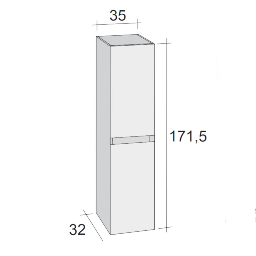 Riho Ardea magas szekrény 35x171,5x32 cm magasfényű fehér (F2AR21712014R01)