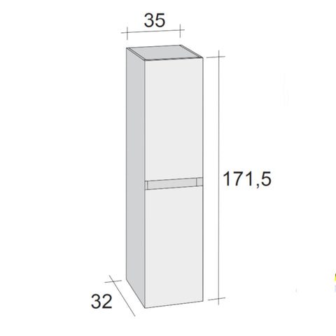 Riho Ardea magas szekrény 35x171,5x32 cm magasfényű sötétszürke (F2AR21712014R09)