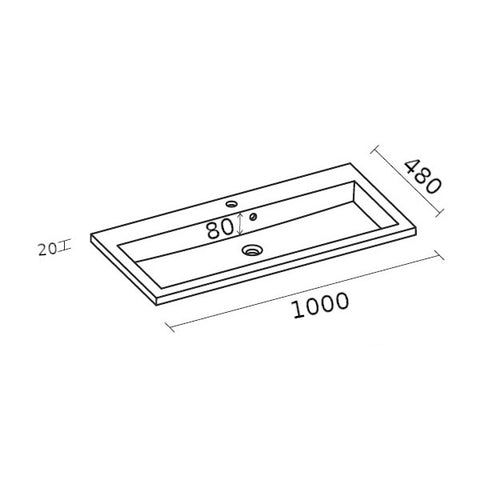 Riho Broni mosdó 100x48 cm egy csaplyukkal (F7BR110048111)