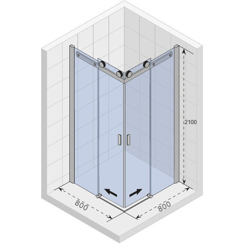 Riho Baltic B207 zuhanykabin 80x80 cm szögletes (GE1001600)