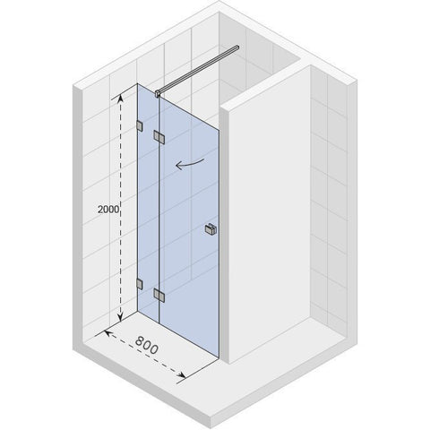 Riho Scandic M104 zuhanyajtó 80 cm balos (GX0040201) - kifutó