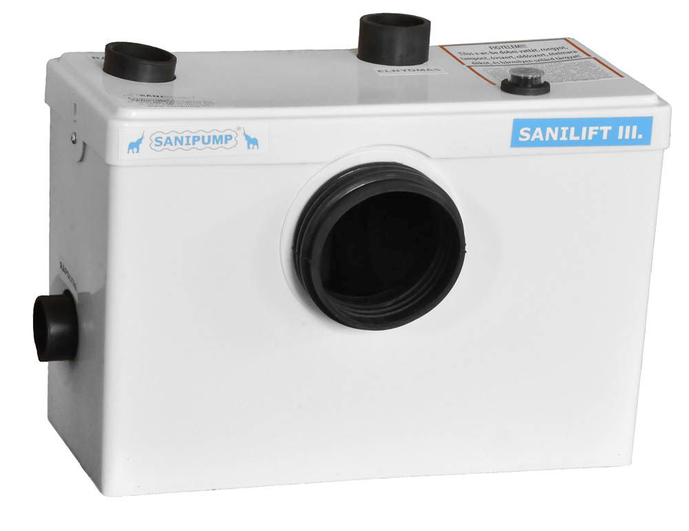 Sanipump Basic WC+2 darálós átemelő WC mögé + 2 csatl.