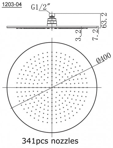 SAPHO fejzuhany, kör, 40cm, króm (1203-04)