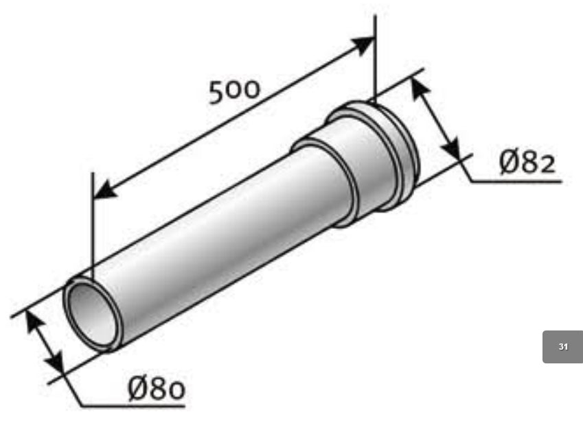 SAUNIER 80 cső 50cm*Megszűnt