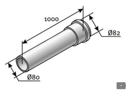 SAUNIER 80 cső 100cm*Megszűnt