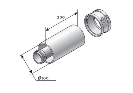 SAUNIER 60/100 cső 20 cm*Megszűnt
