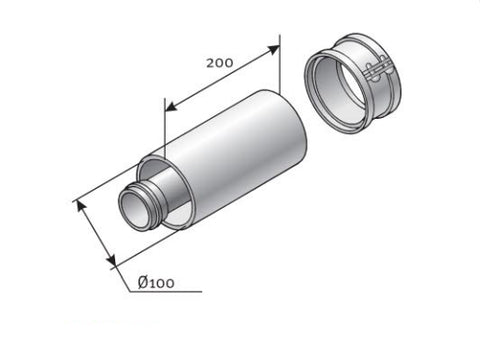 SAUNIER 60/100 cső 20 cm*Megszűnt