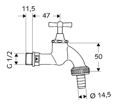 SCHELL Kerticsap 1/2" tömlővéges