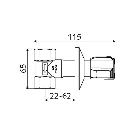 Schell csempeszelep 3/4"