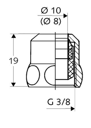 Schell sarokszelephez csatlakozó 3/8" - kifutó