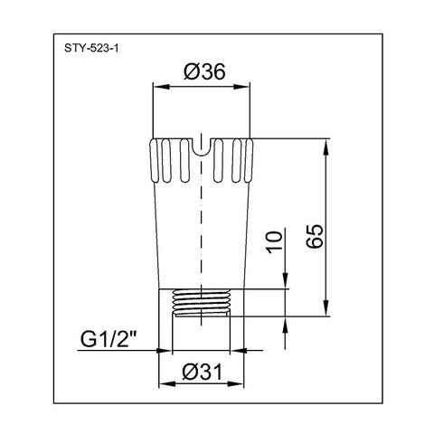 Styron vakdugó 1/2 "normál (STY-523-1)