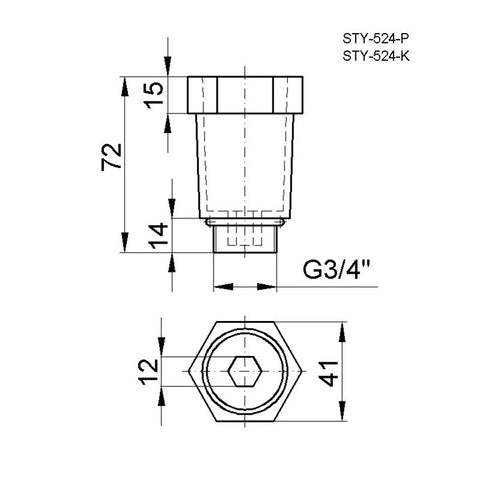 Styron vakdugó 3/4 "kék (STY-524)