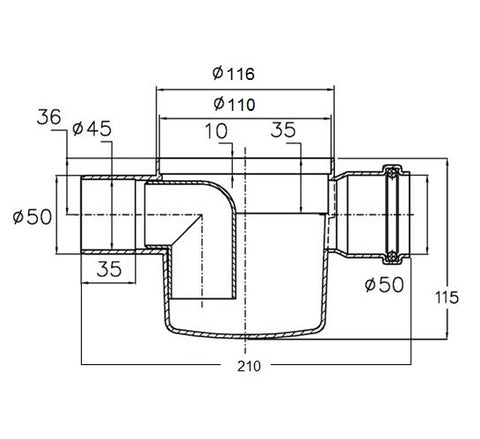 Styron szuez szifon PP tokos II. (STY-502-1)