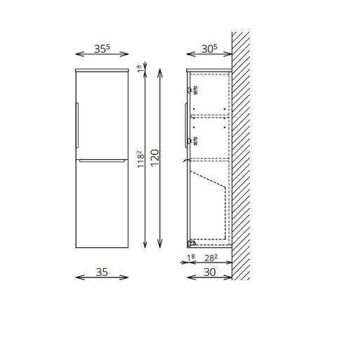 Tboss Dana/Noto/Nola kiegészítő szekrény, 2 ajtós, 120cm (F120 2A)