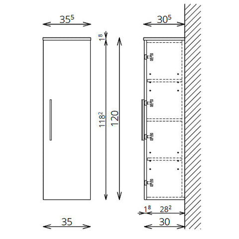 Tboss Famme kiegészítő szekrény, 1 ajtós, 120cm (F120 1A)