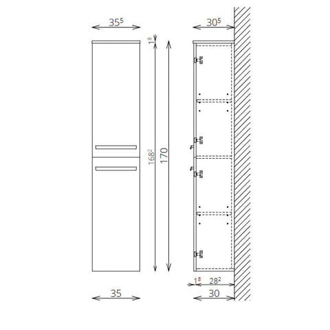 Tboss Leon/Modena kiegészítő szekrény, 2 ajtós, 170cm (F170 2A)