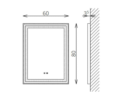 Tboss Floating Mirror Aura 60x80 álló laptükör, led, érintőkapcsoló, páramentesítő
