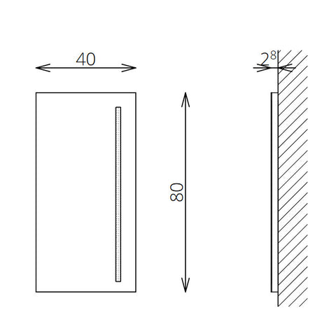 Tboss Floating Mirror Lux 40x80 laptükör, piperetükörrel, leddel