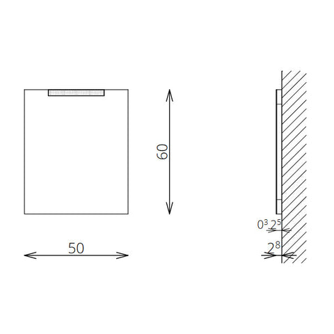 Tboss Floating Mirror Soft 50 laptükör, led világítással, kapcsolóval