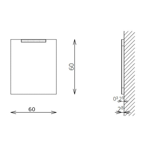 Tboss Floating Mirror Soft 60 laptükör, led világítással, kapcsolóval