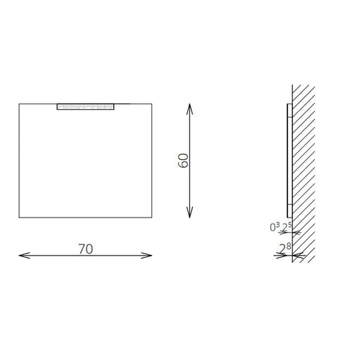 Tboss Floating Mirror Soft 70 laptükör, led világítással, kapcsolóval