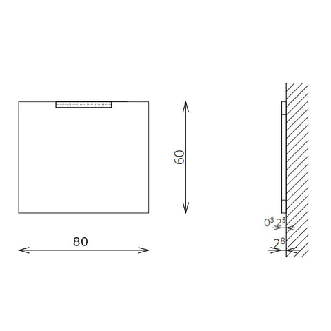 Tboss Floating Mirror Soft 80 laptükör, led világítással, kapcsolóval