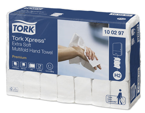 Tork kéztörlő Xpress® Extra Soft Multifold, H2, fehér