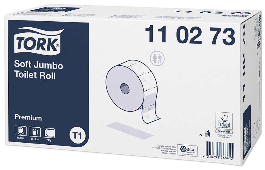 Tork toalettpapír Soft Jumbo, T1, extra fehér