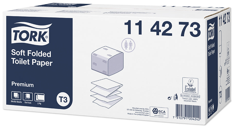 Tork toalettpapír Soft Folded, T3, fehér