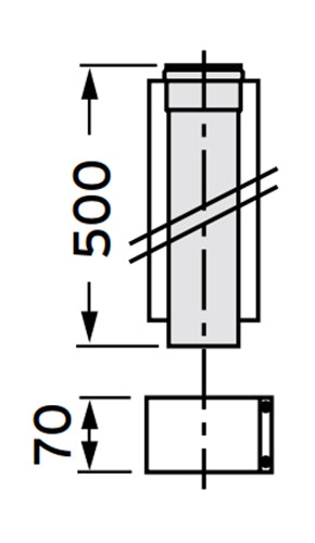 VAILLANT 80/125 PP hosszabbítócső 50 cm