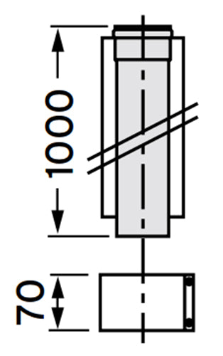 VAILLANT 80/125 PP hosszabbítócső 100 cm