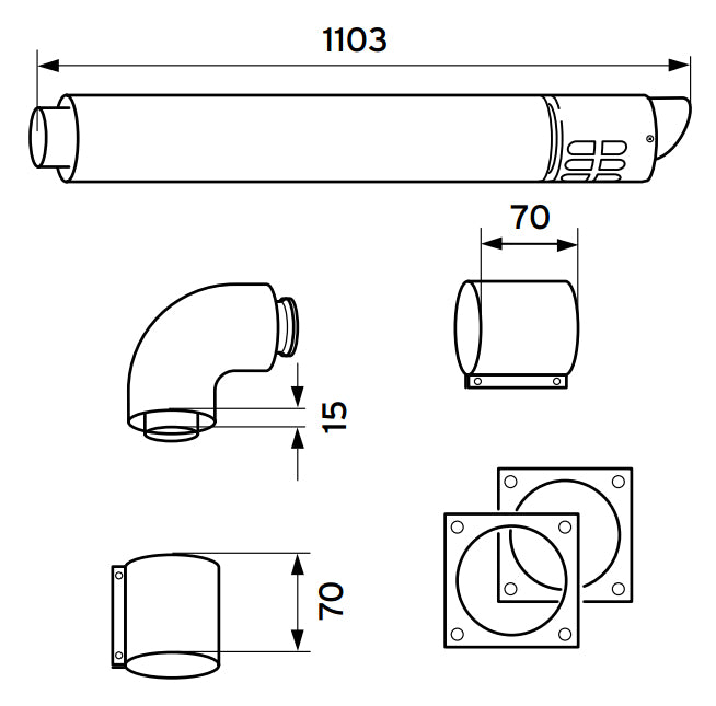 VAILLANT 80/125 PP vízszint. falátvezetés