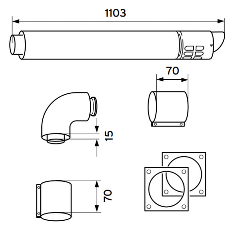 VAILLANT 80/125 PP vízszint. falátvezetés