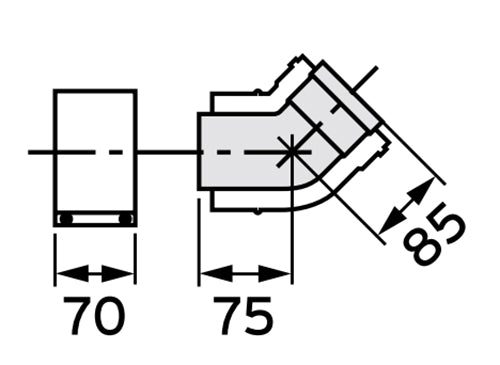 VAILLANT 80/125 PP könyök 45°(2db)