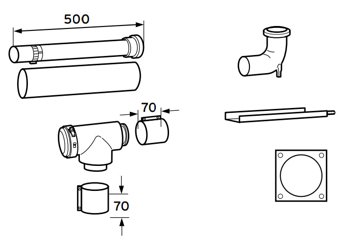 VAILLANT 80/125 PP vízszint. kéményrendszer