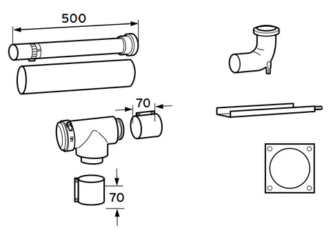 VAILLANT 80/125 PP vízszint. kéményrendszer