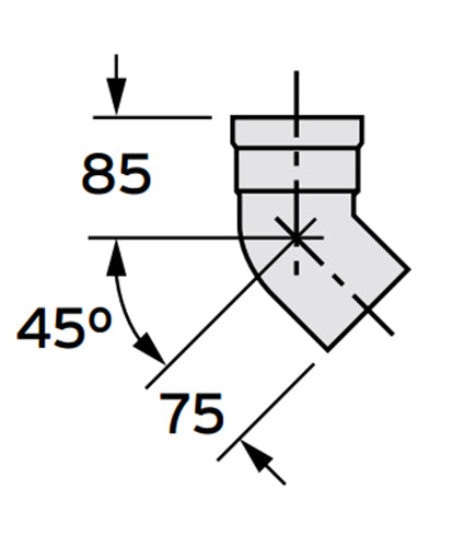 VAILLANT 80 PP ív 45° (2db)