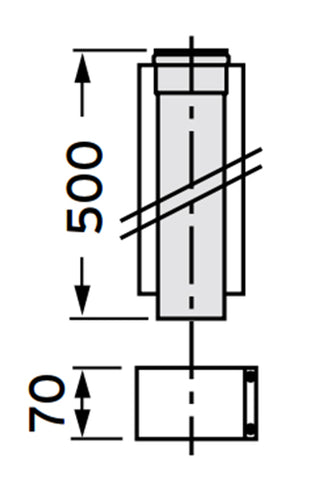 VAILLANT 80/125 ALU hosszabb.cső 50cm