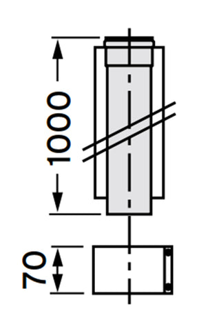 VAILLANT 80/125 ALU hosszabb.cső 1fm