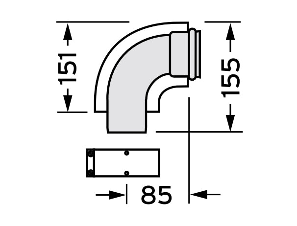 VAILLANT 60/100 ALU könyök 90°